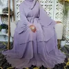 Etnische Kleding TPJB Mode Stiksels Moslim Jurk Vrouwen Drie-Layer Chiffon Elegante Abaya Ramadan Vest Hijab Marocain Gewaad