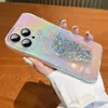 Cas de téléphone portable 3D Cup Quicksand Glitter Phone Case pour iPhone 14 ProMax 11 12 13 Pro Max Bling Gradient Clear Placage Pare-chocs Couverture souple L230731