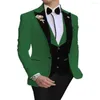 Men's Suits Burgundy Men Slim Fit One Button 3 Pieces Wedding Grooms Tuxedos (Jacket Vest Pants) Dinner Prom Dress Wear