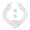 Hänge halsband brudörhängen kit tillbehör Kvinnor gåvor Stylish Necklace Stud Set For Wedding Costume Party Anniversary Engagement