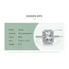 Fedi nuziali Ailmay genuino argento sterling 925 taglio smeraldo classico rettangolo di lusso 3CT AAAAA CZ per le donne gioielli romantici 230802