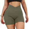 Yoga Outfit Sport Shorts Frauen Hohe Taille Workout Nahtlose Fitness Scrunch Butt Gym Leggings Kreuz Taschen Hosen 230824