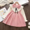 Girl s Dresses Melario Girls Dress Kids Princess Party Sweater Knitted Autumn Winter Christmas Costume Children Clothes 2 6 Years 230802