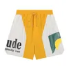 Rhude Sunset Side Print Little Fashion Brand Pantaloncini sportivi in nylon larghi americani Pantaloni da spiaggia estivi Uomo