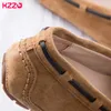 Отсуть обувь Kzzo Real Natural Direnuine Leather Flat's Moccasins Fashion Casual Loafers Женское весеннее лето 230801