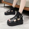 Jurk Schoenen Sandalen Voor Vrouwen Zomer 2023 Mode Ronde Neus Open Casual Platte Designer Wedge Sandaal Terug Rits Wit Vrouwen