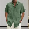 Chemises décontractées pour hommes chemise pour hommes imprimé fleur coupe ample revers élégant Streetwear avec poche plaquée à simple boutonnage pour l'été