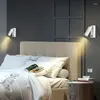 Candeeiro de parede Moderno Estudo Leitura Lâmpadas LED Quarto Simples Cabeceira El Sconces Protecção para os Olhos Rotatable Minimalista Luz Doméstica