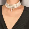 Chaînes Collier de perles simulées multi-brins Collier de mariée Accessoires de mode