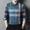 Camisas casuais masculinas vestido luxo manga longa sem costura masculino primavera e outono homem magro 4XL