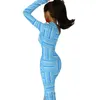 캐주얼 드레스 파란색과 흰색 줄무늬 바디콘 드레스 여성 라인 인쇄 섹시한 맥시 긴 소매 스트리트웨어 그래픽 생일 선물