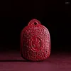 Pendant Necklaces Cinnabar Genuine Blessing And Longevity Safety Token Ancient Style Auspicious Jewelry