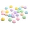 Decorative Flowers 50/100pcs Colorful Round Cake Flatback Stickers Chunky Resin Bead Novel For Craft Decoration DIY