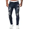 Pantalons pour hommes Mode Hip Hop Streetwear Skinny Ripped Damage Pantalon Distressed Denim Mens Designer Clothing Jean Pant Pencil