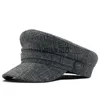 Stingy Brim Hats New Retro Newsboy Caps Pure Color Octagon Stat