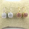 Dingle örhängen 10Pair/Lot Fashion CZ Earring Colorful Cubic Zircon Component Design Love Theme grossist