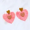 Dangle Earrings UJBOX Wholesale Large Pink Red Blue Love Heart Stitching Acrylic For Women