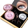 Falska ögonfransar Magnet Kit 3D Natural Look Eyelash återanvändbara fransar Applicator ljusare vattentät varar 230801