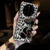 Mobiele telefoon hoesjes Mode-ontwerp Luxe luipaard lederen spiegel Silicon schokbestendig telefoonhoesje voor Samsung S23 22 21FE 20+ Ultra beschermhoes L230731