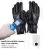 Gants de ski Gants chauffants électriques Sans batterie USB Chauffe-mains Gants chauffants Hiver Moto Écran tactile thermique Gants de vélo étanches J230802