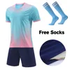 Outdoor TShirts Adult Football Jerseys Shorts With Pockets Socks Childrens Soccer Clothes Maillot de football Men Training Kits Clothing 230801