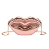 New Designer Mini Lip Purse Box Clutch Lip Shaped Party Evening Bags Lady Crossbody Key Sweetie Lipsticker Bag Lovely Hasp Lock Gold Chain Luxury Style