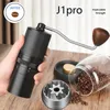Manuella kaffekvarnar Jaffee J1-Pro Manuell kaffekvarn med 39,8 mm 7Core Burr Extern justerbar design Portable Coffee Mill 230802