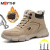 Bottes hiver travail chaussures de sécurité hommes Anti smash Anti stab baskets bout en acier mâle botte indestructible 230801