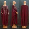 Etnische Kleding Afrikaanse Jurken Voor Vrouwen Chiffon Diamanten Moslim Abaya Losse Marokkaanse Kaftan Dubai Jurk Boubou Gewaad Jurk Dashiki Doek