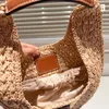 Соломенная бродяга для полуандона мешки с плечами сумки для полумесяца торговые сумочки женщины сумочка кошелек лаффия тканые трава простые мессенджеры регулируемые ремни