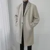 Hommes Trench Manteaux Automne Printemps Laine D'affaires Décontracté Tendance Mâle Manteau Coupe-Vent Streetwear Gilet Veste Hommes Pardessus Salopette