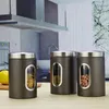 Storage Bottles Kitchen Food Box Container Set Organizer Stainless Vacuum Lid Airtight Jars Pantry Noodle Legume Cereals Rice Pasta