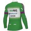 Ensembles de course WINTER FLEECE THERMAL 2023 GREEN PROJECT BARDIANI CSF FAIZANE Team Cycling Jersey Long Sleeve Bicycle Clothing With Bib PANTS