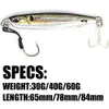 Baits Lures B U 30G40G60G 3D Print Metal Cast Jig Spoon Shore Casting Jigging Fish Sea Bass Saltwater Fishing Lure Artificial Bait Tackle 230802