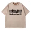 Männer T-Shirts Sommer Oversize Wildleder T-Shirt Männer Schatten Gedruckt Baggy Tees Mode Koreanische Streetwear Kurzarm Tops Kleidung Männlich plus