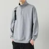 Hommes Hoodies Automne Solide Couleur Hommes Pull À Col Roulé Mâle Szippers Cou Top Mode Streetwear Casual Lâche Respirant Pulls