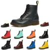 Botas de piel de cuero de invierno Tobillo Medio Azul marino rojo Burdeos Botines verdes triple negro blanco para hombre bota para mujer