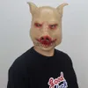 Party Masks Horror Pig Head Masks Cosplay Animal Pig Scary Latex Masks Hjälm Halloween Carnival Party Costume Props X0802