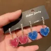 Boucles d'oreilles pendantes Unique personnalité mode sable bonbons gelée couleur amour forme goujon doux fille fête bijoux cadeaux d'anniversaire