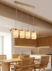 Hänglampor 2023 Nordisk matsalskronor inomhusbelysning Led Pendent Lamp för kök bar trä tak hängande lätt glas