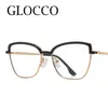 Sunglasses Ins Metal Cat Eye Prescription Glasses Women Men TR90 Anti Blue LIght Computer Eyewear Finished Reading 0 To 6.0