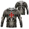 Sweats à capuche pour hommes chevalier templier jésus à capuche 3D imprimé mode pull hommes pour femmes sweats pull Cosplay Costumes 08