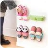 Hooks 1Pcs Living Room Wall Mounted Bathroom Storage Rack Waves Separated Single Shoe Shelves