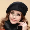 Stingy Brim Hats Beautiful Beret Hat Stretchy Women Hat Classic Cold Winter Adults Women Artist Cap Cold Resistant J230802