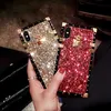 Mobiltelefonfodral Fashion Glitter Square Soft Silica Gel Telefonfodral för iPhone 14 13 12 11 Pro X XR XS Max 7 8 Plus SE2020 Luxury Bling Cover LF230731.