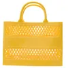 Jelly Beach Bag Plastic Basket Purse Beach Bag Totes Summer Shopping Basket Portable Large Capacity Storage Candy Color Hollow Beach