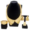Wedding Jewelry Sets For Women Gold Plating Necklace Earrings Pendant Feather Shape Simple Fashion Gift SYHOL 230801