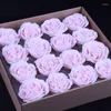 Fleurs décoratives 16pcs par boîte Savon à la main Rose Tête de fleur pour le cadeau de la fête des mères Creative Valentine's