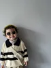 Pullover 3494C SWEATER Dzieci jesień Twobutton Striped Lapel Boy's Sweters All Matche Girl's Tops 230801