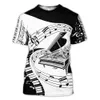 Herren-T-Shirts 2023 3D-Klaviermusiknoten bedrucktes T-Shirt mit Rundhalsausschnitt Kurzarm Street Casual Fashion Apparel Übergroßes Top 230802